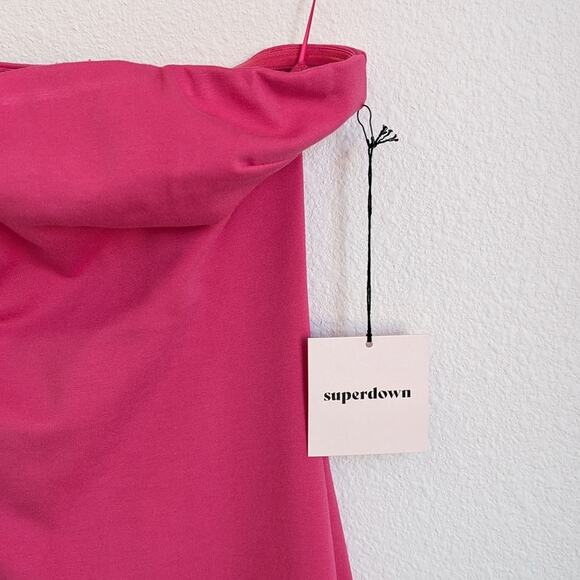 NWT Superdown Lilian Strapless Hot Pink Midi Bodycon Dress, size XS - Picture 4 of 9
